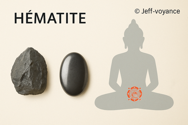 L'hématite est une pierre d'ancrage puissante, idéale pour retrouver équilibre et sécurité. Esoboutik Brest